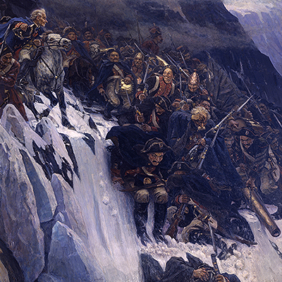 تابلوی نقاشی «سووروف عبور از آلپ» اثر واسیلی سوریوف (Vasily Surikov)